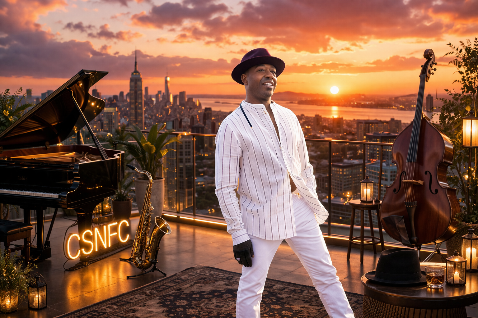 Charles Simmons penthouse sunset visual